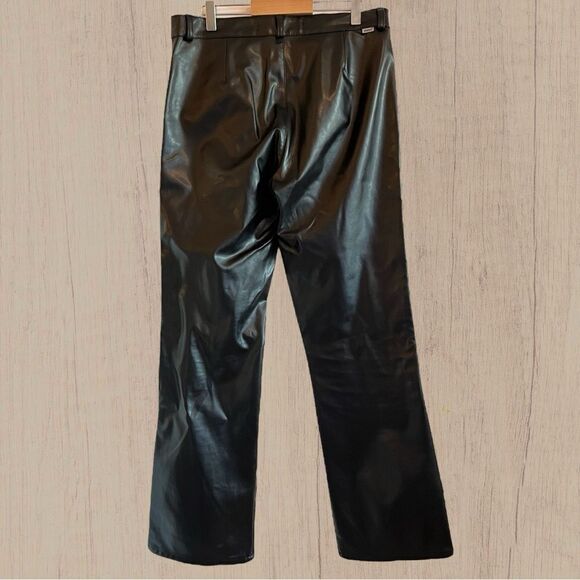 90s vintage Mavi faux leather low rise boot cut pants - Picture 4 of 11